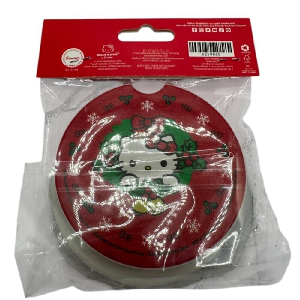 Hello Kitty Car Coasters - 2 Pack - Brand New! - Picture 2 of 4